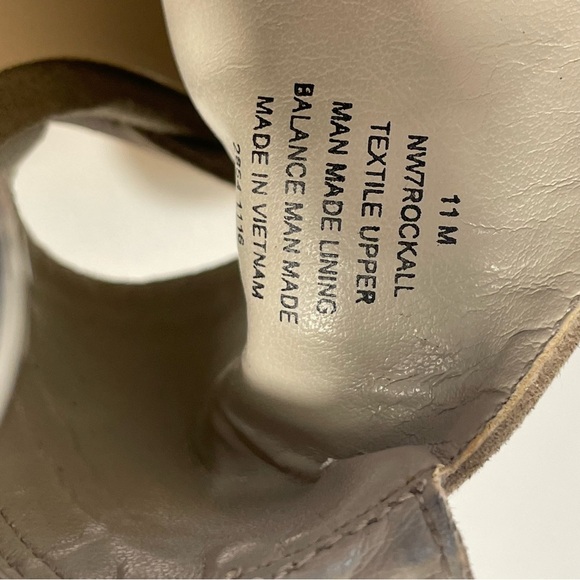 Nine West Rockall Tan Taupe Faux Suede Open Toe Slingback Cone Heel Shoe Sz 11M - Picture 10 of 10